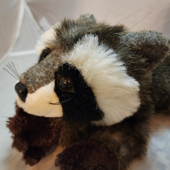 Vintage MJC Purr-Fection 1988 Realistic Racoon Plush Stuffed Animal 16" Soft Toy - Picture 4 of 11